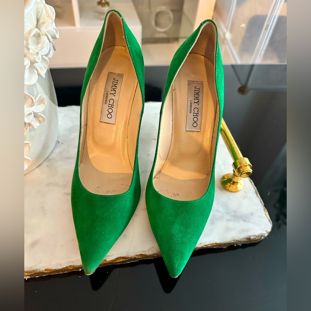Grass green Jimmy Choo pumps